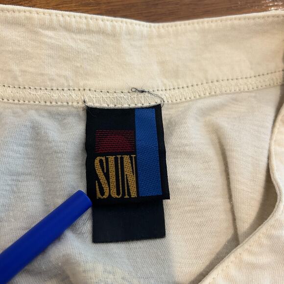 Vintage Garfield Shirt Large Beige Baseball Jersey Button Front Graphic 90s READ - Picture 4 of 16